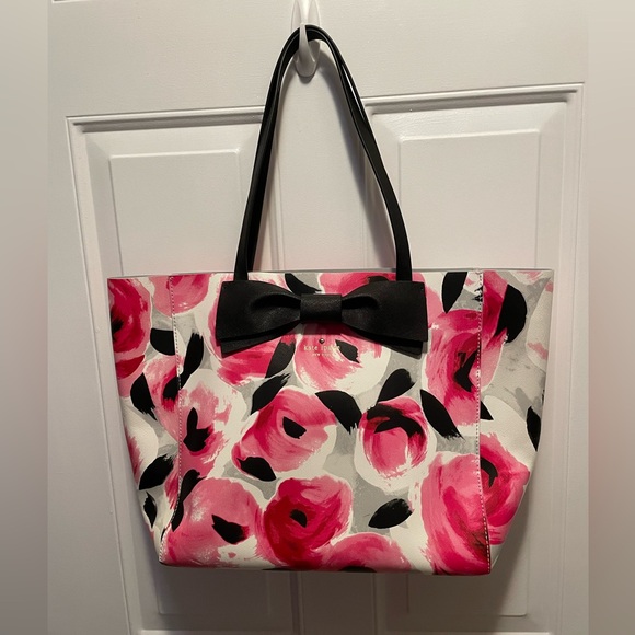 kate spade Handbags - Kate Spade Clement Street Floral Pink and Black Tote Bag nwot